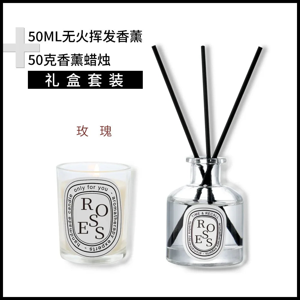 diffuseur huiles essentielles bougie parfumée set air frais decoration maison blanc noir minimaliste aromathérapie