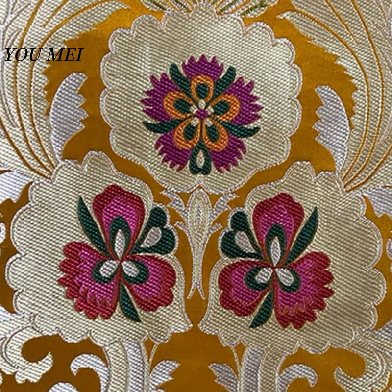 nappe table brodée motif floral or bleu rouge élégante polyester coton réutilisable pâques