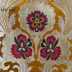 nappe table brodée motif floral or bleu rouge élégante polyester coton réutilisable pâques