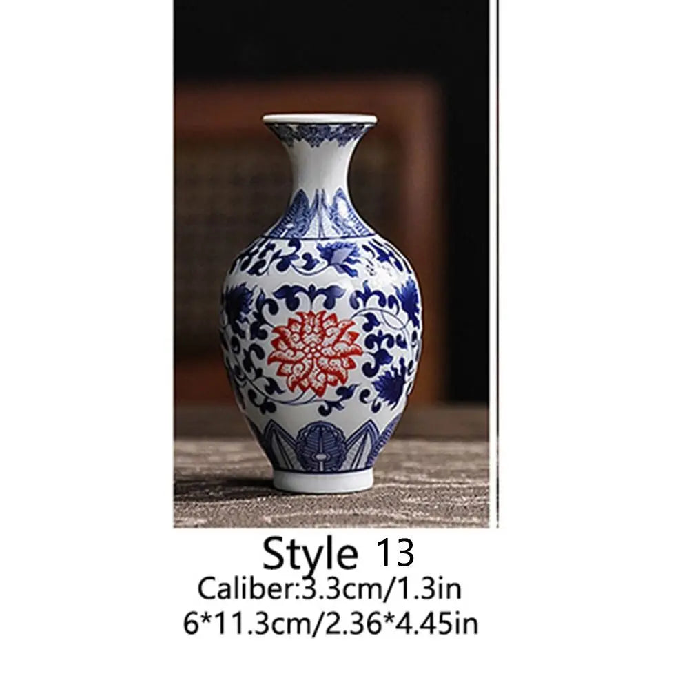 vases antiques porcelaine bleu blanc floral classique décoration intérieure vintage traditionnelpeonies handpainted officeornament