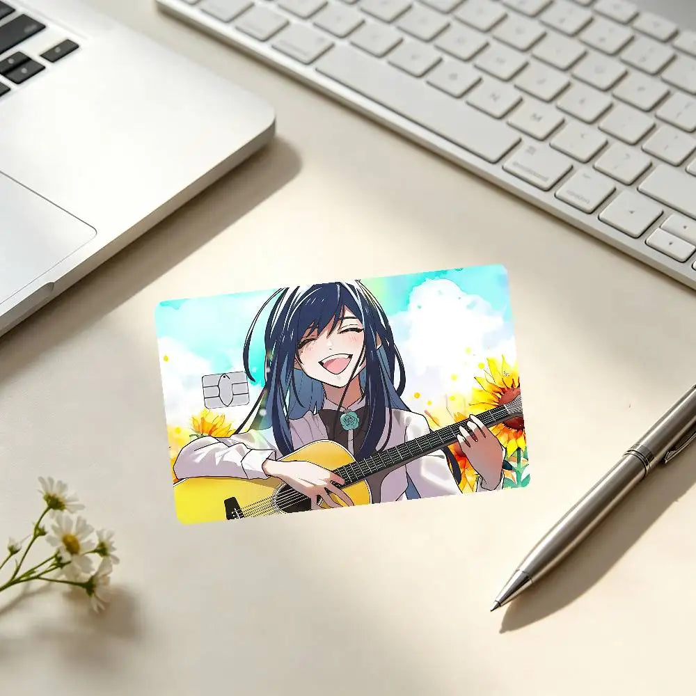 autocollants protection cartes credit dessin anime personnalisables adhésifs modernes bleu noir violet