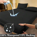 housse lit imperméable noir uni moderne 120x200 137x190 150x200 152x203 160x200 99x190 99x203
