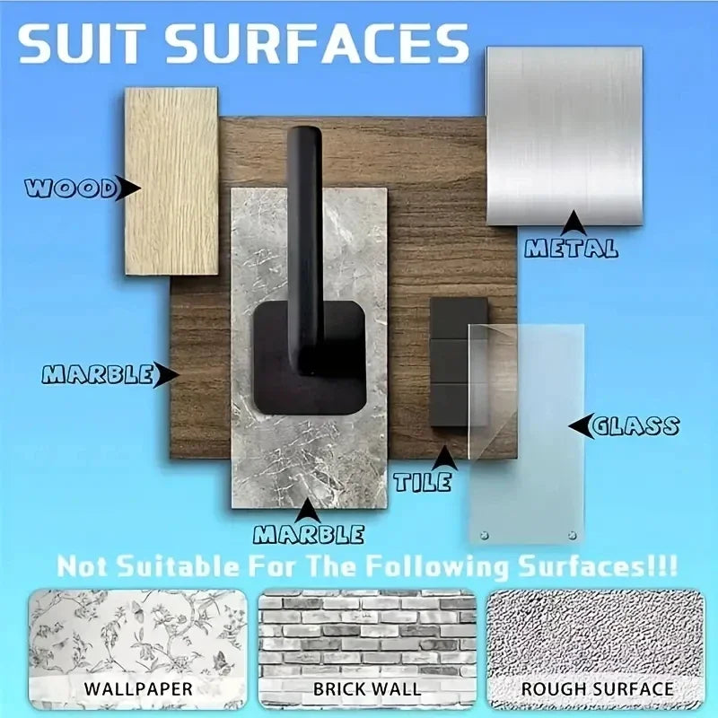 supports muraux adhésifs chapeaux tasses rouleaux papier toilette moderne minimaliste différentes couleurs transparents