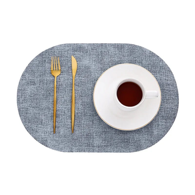 tapis table rectangulaire faux cuir effet lin moderne cuisine salle manger