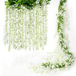 guirlande fleurs artificielles blanc vert intérieur mariage romantique décoration chambre coucher festive