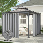 rideau extérieur imperméable blackout moderne gris foncé tissu texturé pergola patio 132x213cm