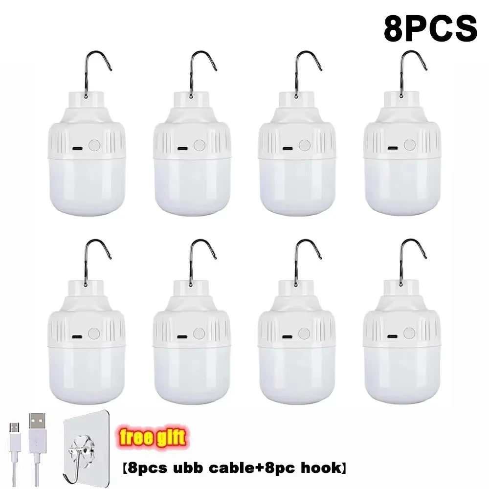 ampoules led rechargeables usb haute luminosité lanterne portable blanc moderne compact crochet