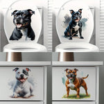sticker adhésif mur illustration chien moderne noir blanc gris vert bleu pvc amovible réutilisable