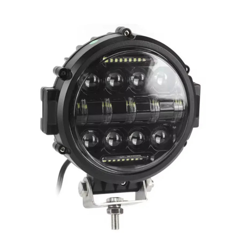 projecteur led phare noir pouces 100w ip68 robuste moderne vis fixation