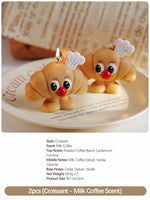 bougies parfumées formes pains aromathérapie cire soja sans fumée cartoon mignon boîte emballage decoration