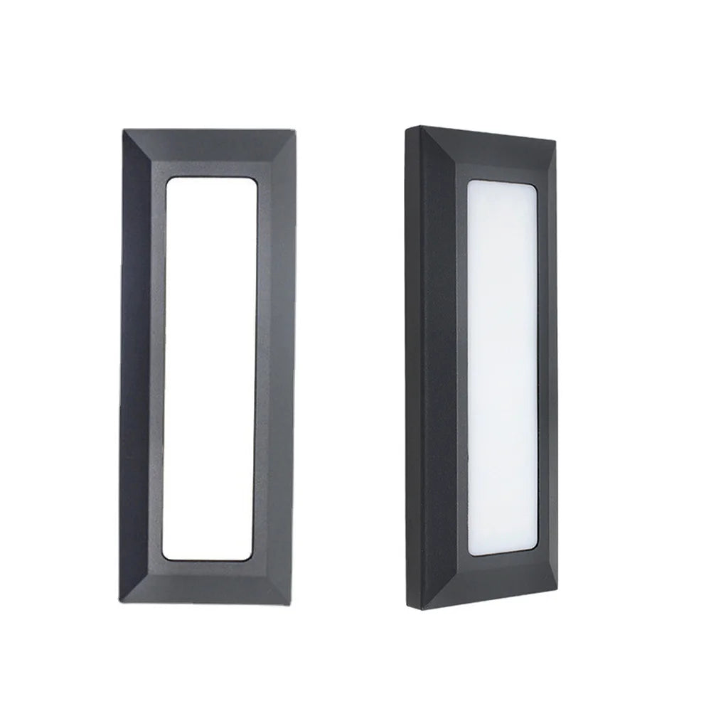 applique murale led extérieure noire rectangulaire moderne étanche jardin allée balcon cour terrasse