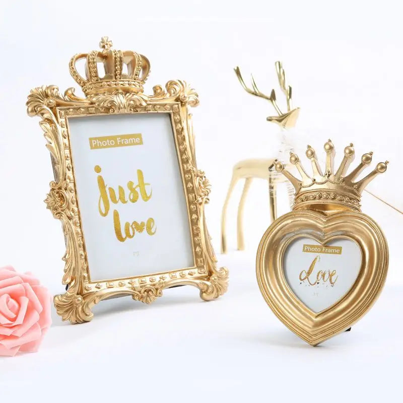 cadre photo or coeur résine décoration européenne chambre mariage bébé floral sculpté baroque élégant