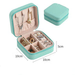 boîte bijoux réutilisable zippée moderne toile beige cuir turquoise noir