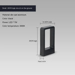 Lampe solaire moderne alliage d'aluminium led ip65 étanche noir minimaliste jardinextérieur