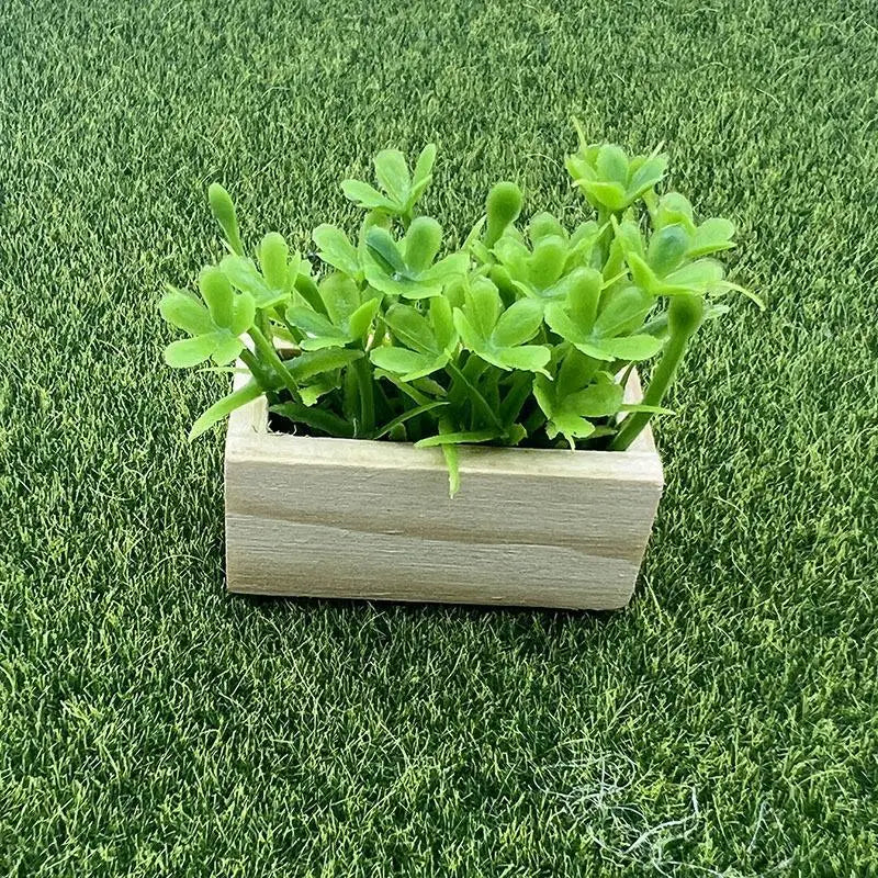 miniature plante artificielle boite bois décoration étagère violet rose bleu jaune rouge fleurs