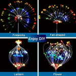 lumières solaires feux d'artifice multicolores modernes extérieures détecteur mouvement led autonomes festive vacances
