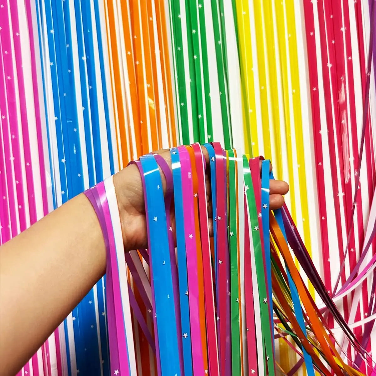rideau multicolore rayures festif anniversaire mariage baptême événement célébration festive