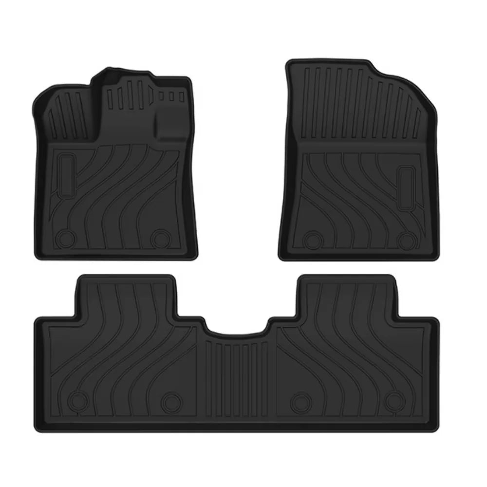 tapis sol voiture noir rayures horizontales surface rugueuse moderne résistant eyelets six pièces