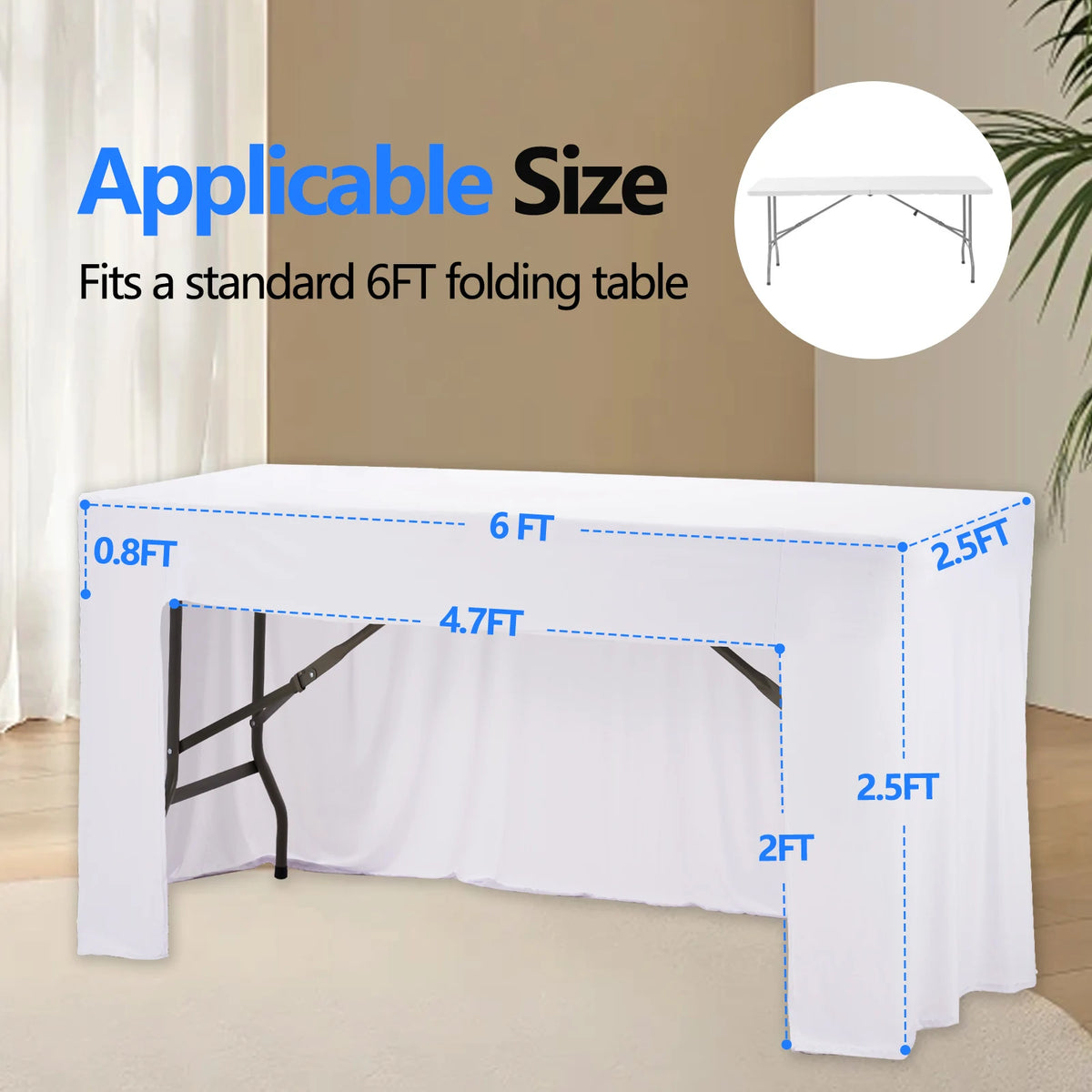 nappe table événementielle blanche 183x76cm polyester lisse classique mariage festivité