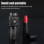 torche rechargeable led noire étanche 20w 350 lumens clip latéral résistance choc moderne