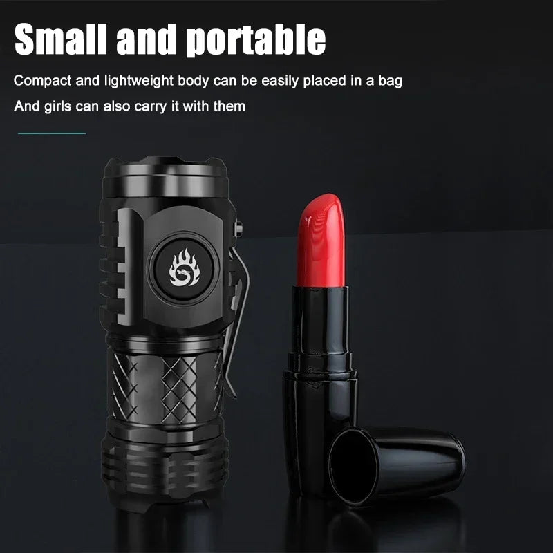 torche rechargeable led noire étanche 20w 350 lumens clip latéral résistance choc moderne