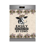 Détail du motif vache drôle sur autocollant PVC