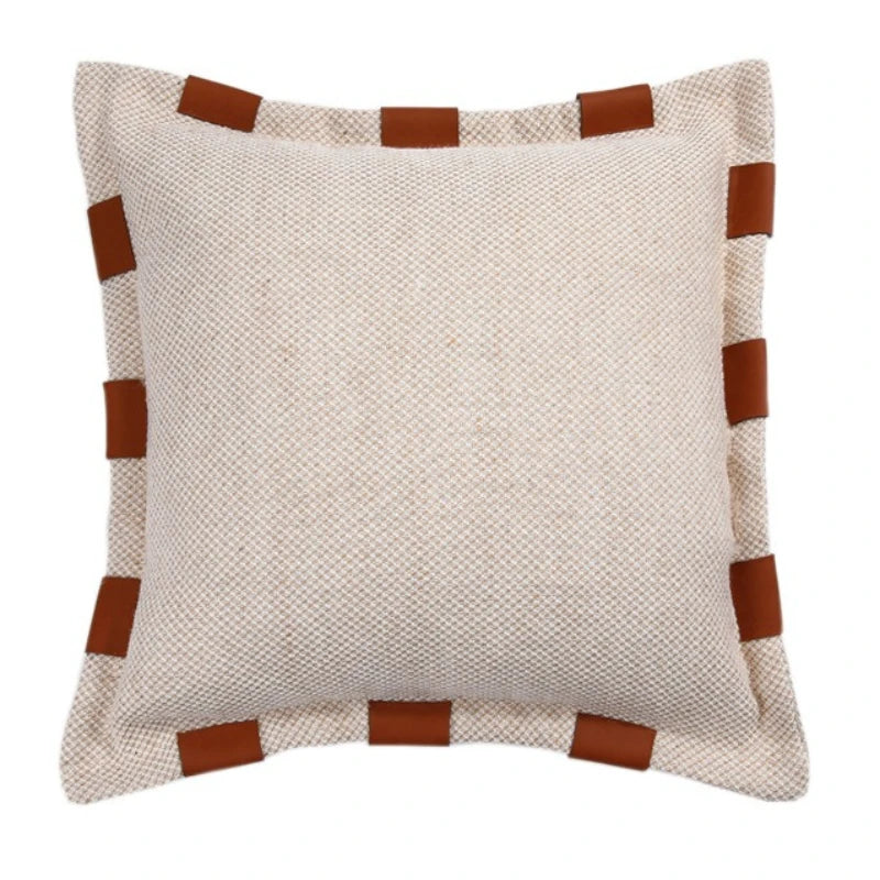 housse coussin tissée 3d géométrique boho chic beige marron adhésif décorative maison voiture nordique