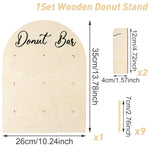 supports donuts bois clair fête donuts multicolores sprinkles glaçage textures variées donut bar piñata