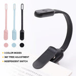 lampe lecture rechargeable clip light rose bleu noir ajustable USB moderne