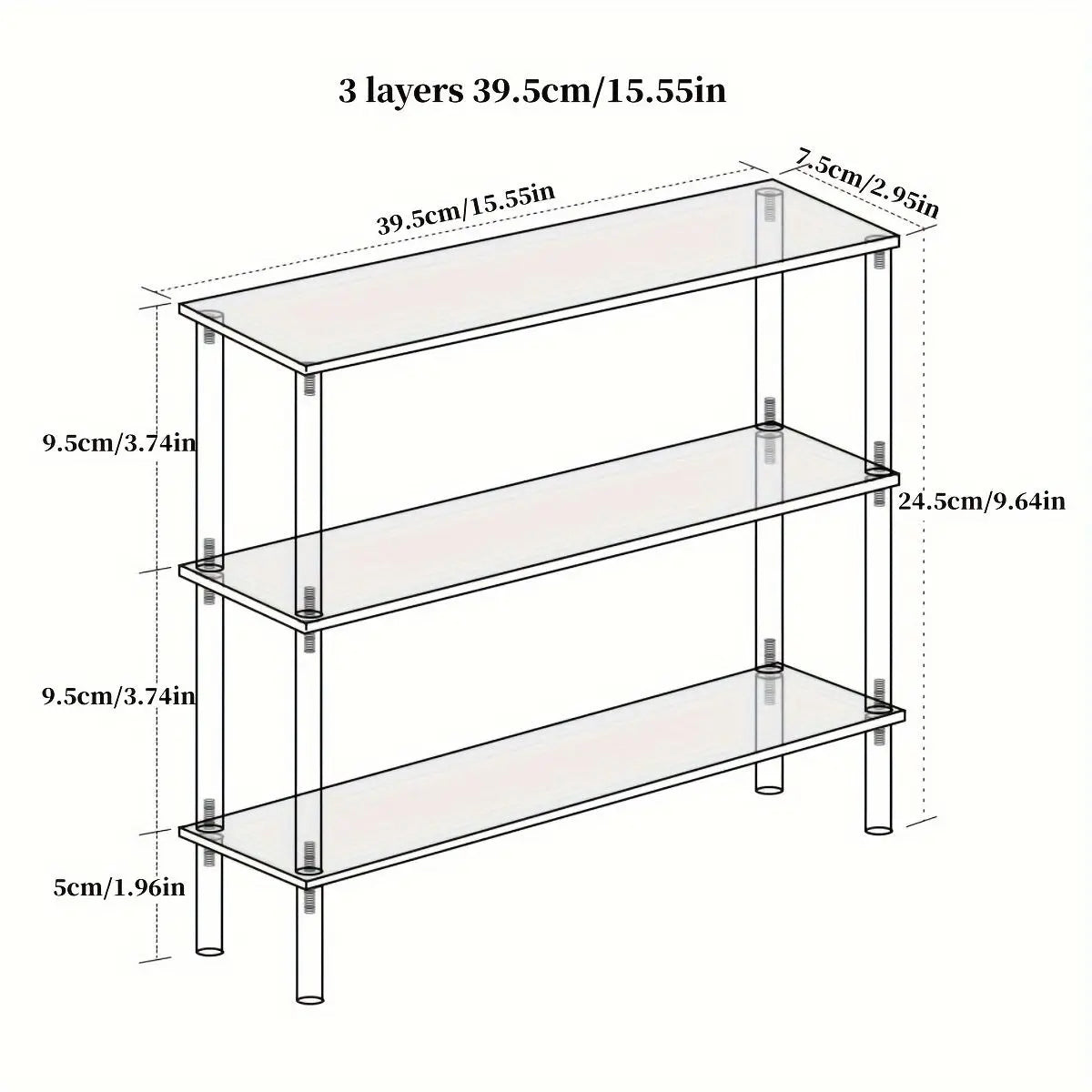 présentoir transparent acrylique support rangement vis fixations moderne cupcakes figurines