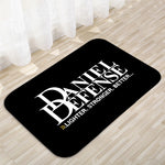tapis moderne noir jaune rouge antidérapant lettres stylisées fleurs petites graphique intérieur porte couloir