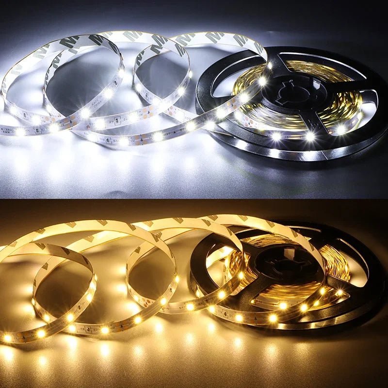ruban led 5v 60leds blanc doré adhésif moderne 3000k 6000k usb secteur