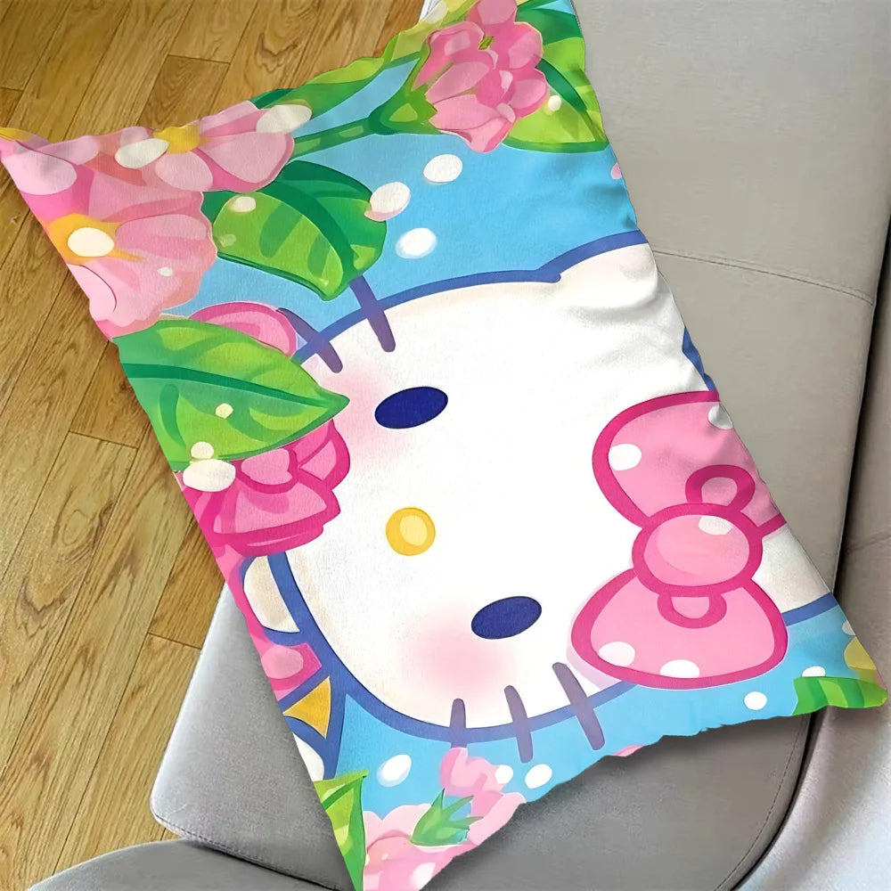 coussins décoratifs imprimés hello kitty bleu blanc rose vert jaune polyester cartoon salon lit
