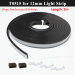 ruban led flexible noir mat moderne adhésif clips adhésifs noirs blancs silicone 5m 1m