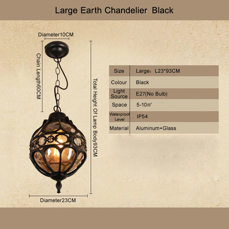 Lampe suspendue artisanale bronze noir ornements géométriques transparente vintage chambre salon