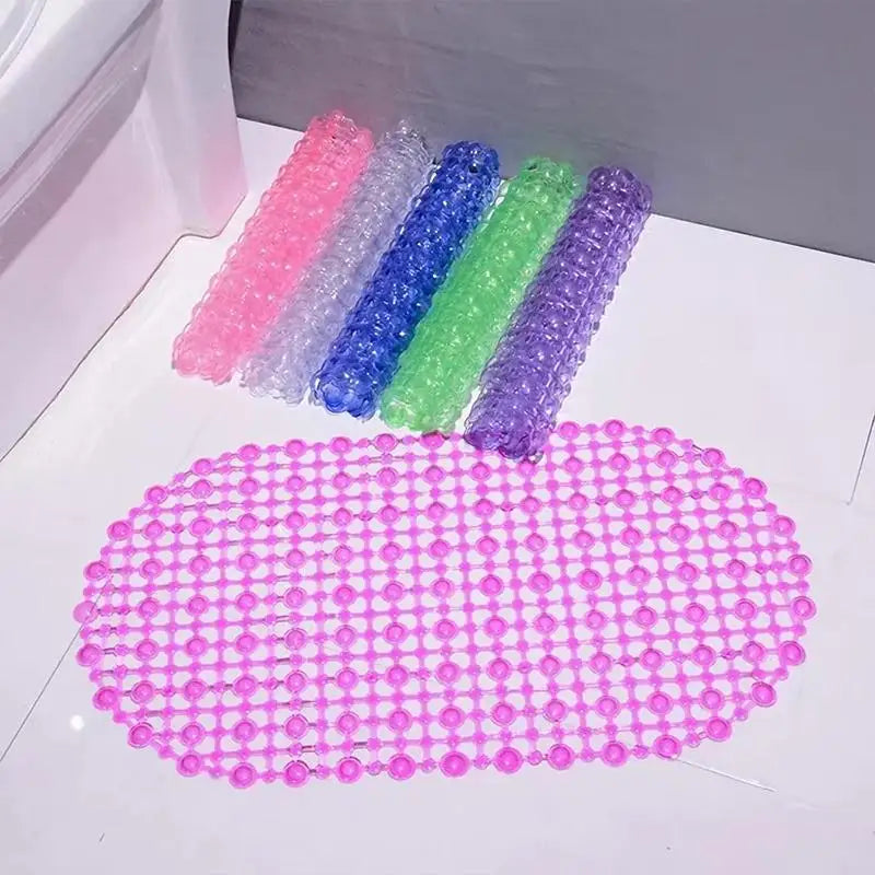 tapis bain antidérapant pvc ventouses transparent couleurs variées moderne minimaliste exfoliant savon lotion