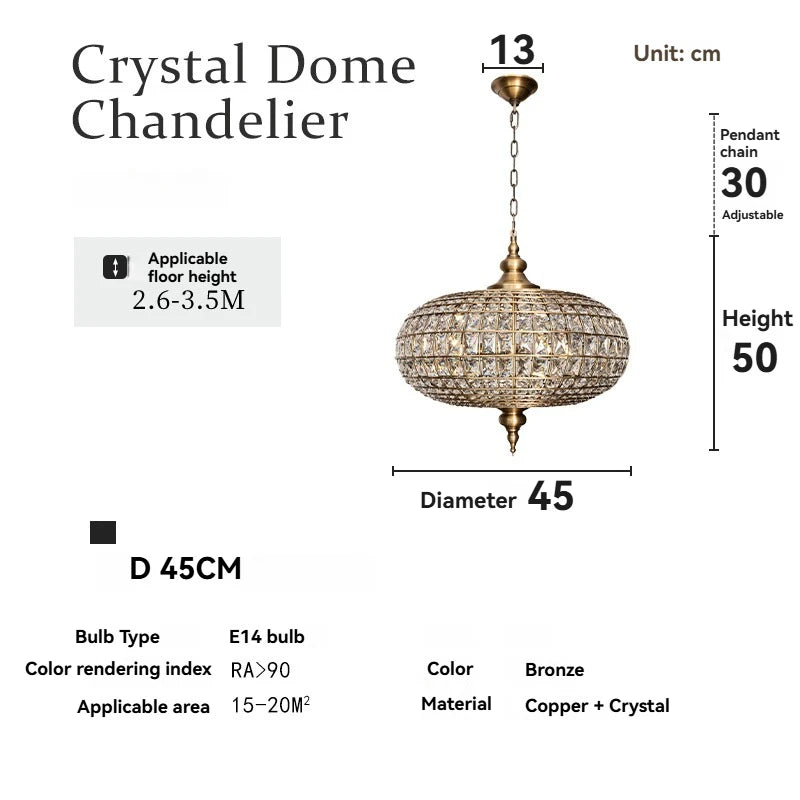 lustre suspendu cristal doré vintage rétro salon salle manger luxe