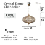lustre suspendu cristal doré vintage rétro salon salle manger luxe