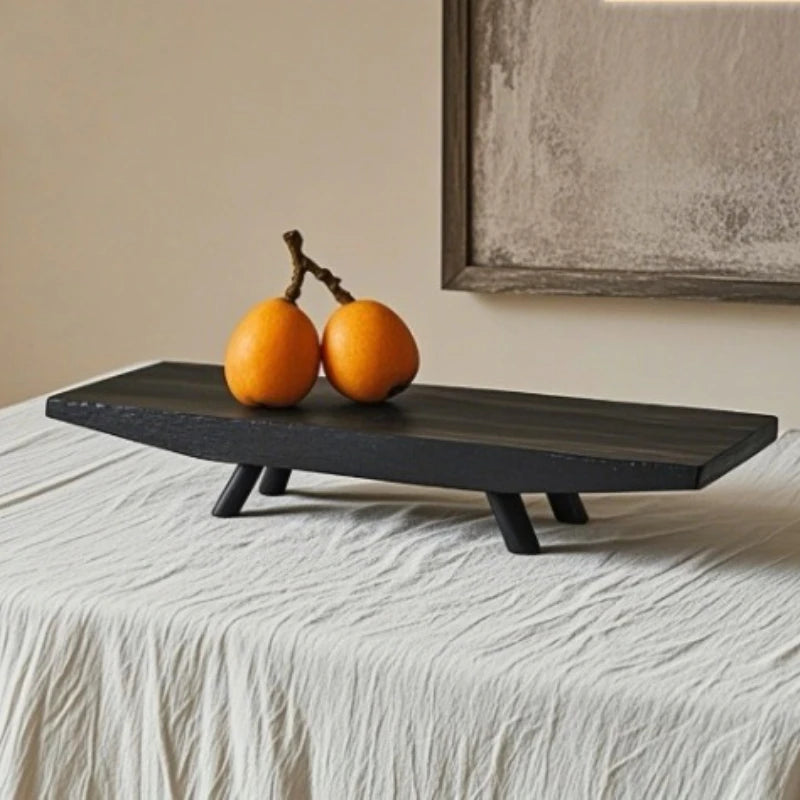 plateau bois noir minimaliste moderne rangement décoration organisation cuisine ornement multifonctionnel handmade