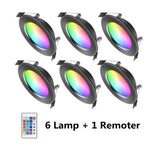 spot led encastrable rgb télécommande intérieur moderne lumière variable couleur jardin extérieur noir