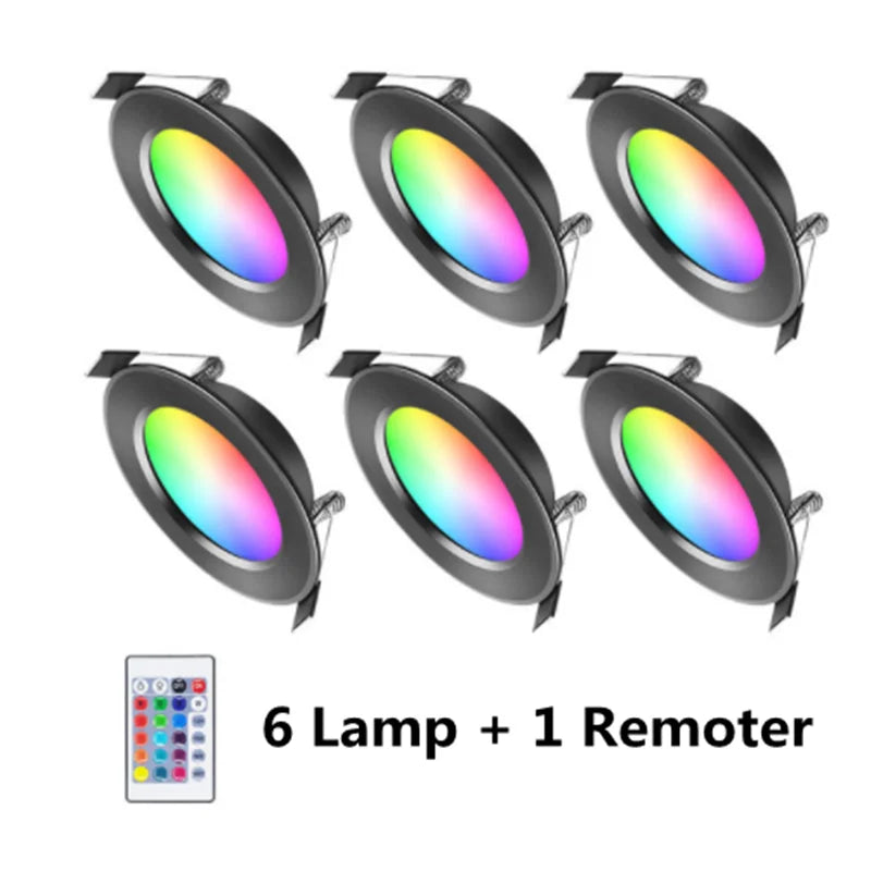 spot led encastrable rgb télécommande intérieur moderne lumière variable couleur jardin extérieur noir