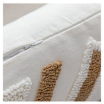 coussin moderne géométrique brodé 45x45cm 30x50cm blanc beige boho chic adhésif zippable amovible lavable