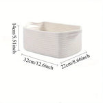 panier rangement tissu lin tressé multifonctionnel blanc cassé rustique minimaliste