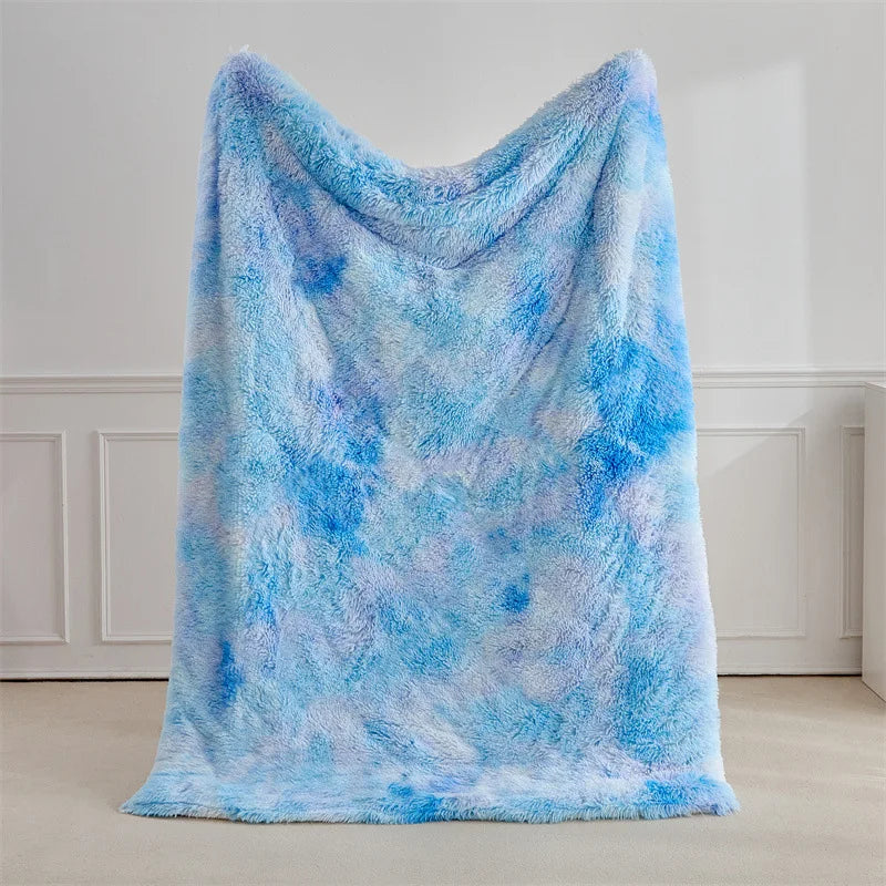 couverture multicolore rayée velours polyester douillet portable automne hiver hospitalière voyage