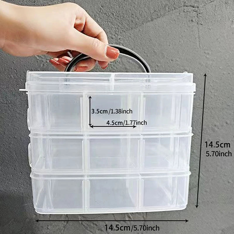 boîte rangement bijoux transparente moderne pratique poignée compartiments individuels large capacité organisation colliers boucles