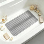 tapis bain antidérapant moderne gris clair perforations ventouses 37x68cm drainage sécurisé doux machine