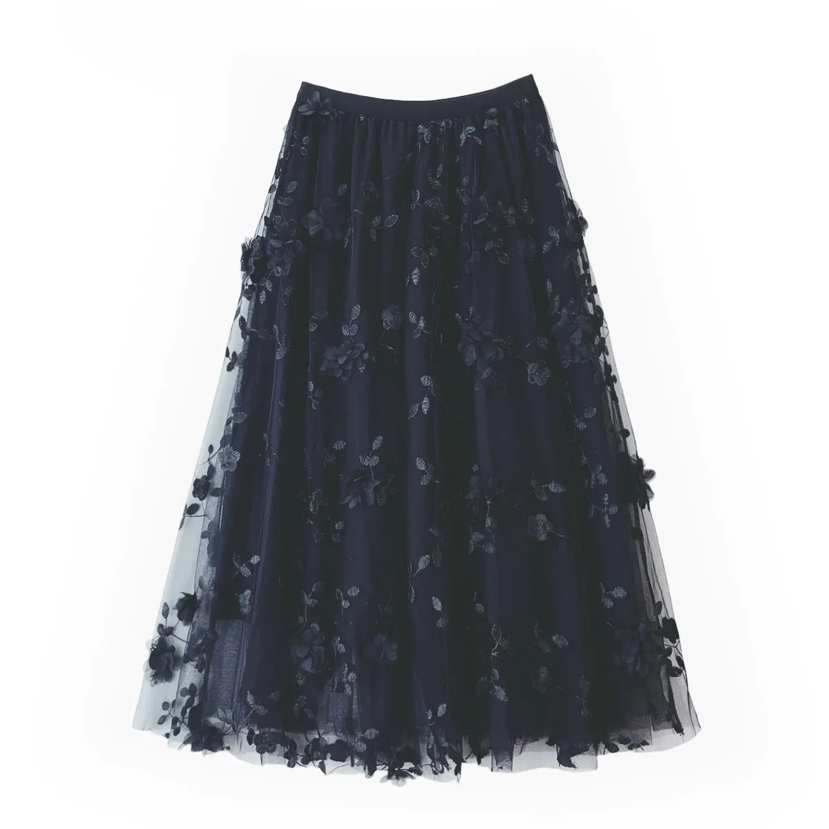 jupe rose fleurs relief tulle élastiquée printemps été féminine élégante romantique coton polyester junior