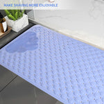 tapis bain antidérapant microfibre gris bleu clair nuage texturé moderne minimaliste douche salle bain