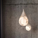 suspension moderne marbre blanc beige résine câble suspendu led contemporaine
