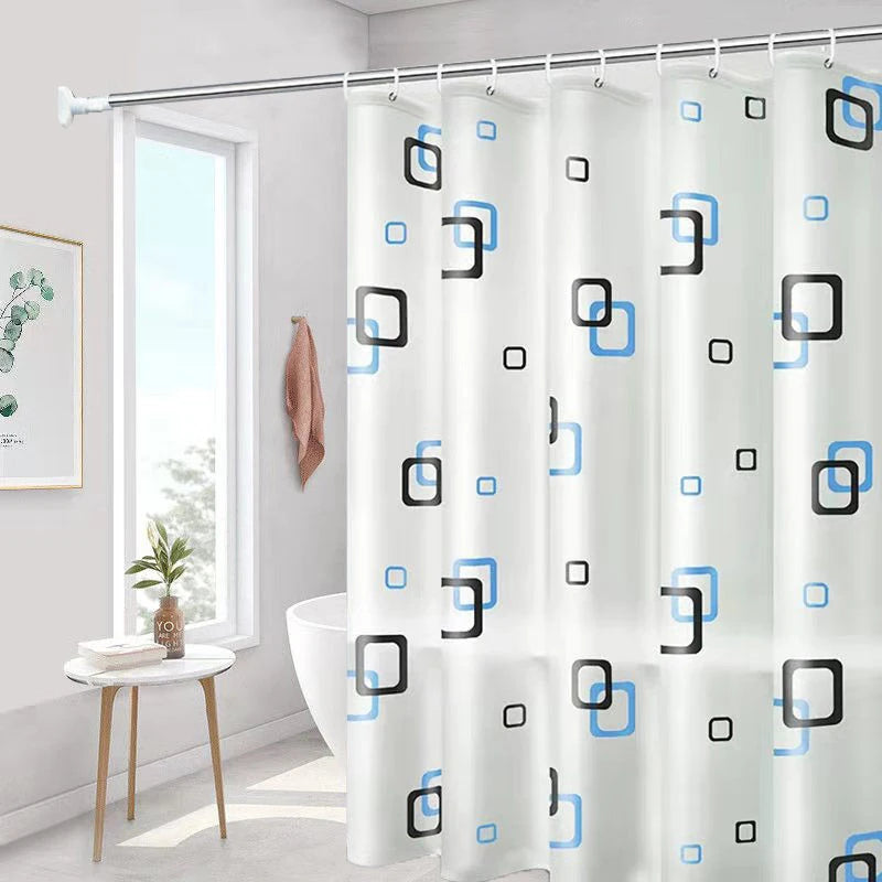 rideau douche moderne opacité bulles triangles blanc bleu vert jaune
